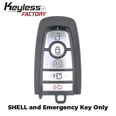 Keyless Factory Ford Smart Key Shell COVER 5-Button / Trunk - Prox Shell SKS-FD-056
